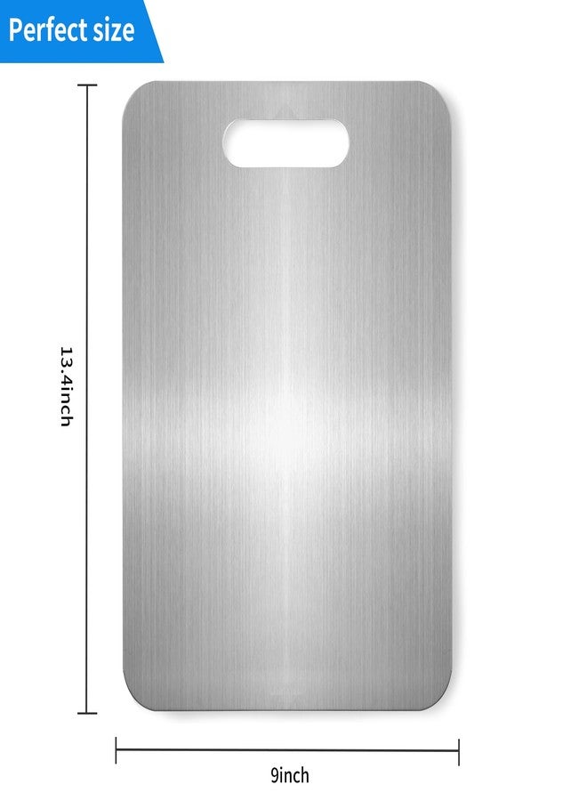 Gnodry Titanium Cutting Board - 100% Pure Titanium Cutting Boards for Kitchen, Food Grade 304 Stainless Steel Cutting Board Set for Meat Fruit & Vegetable (13.4 * 9Inch) - Image 2