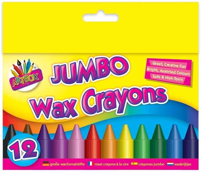 12 jumbo size wax crayons set of 12 assorted colours