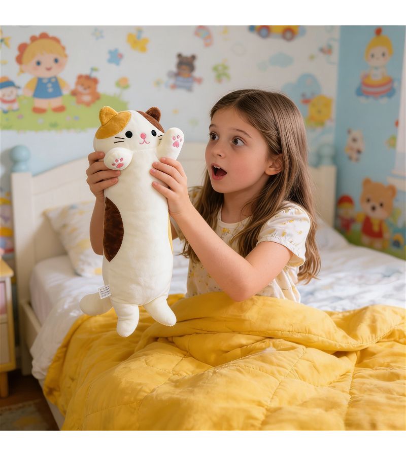 Cozy Yellow Cat Plush Doll Super Soft Filling Fragrance Free Ideal for Birthday Christmas Gifts Sofa Decor - Image 4