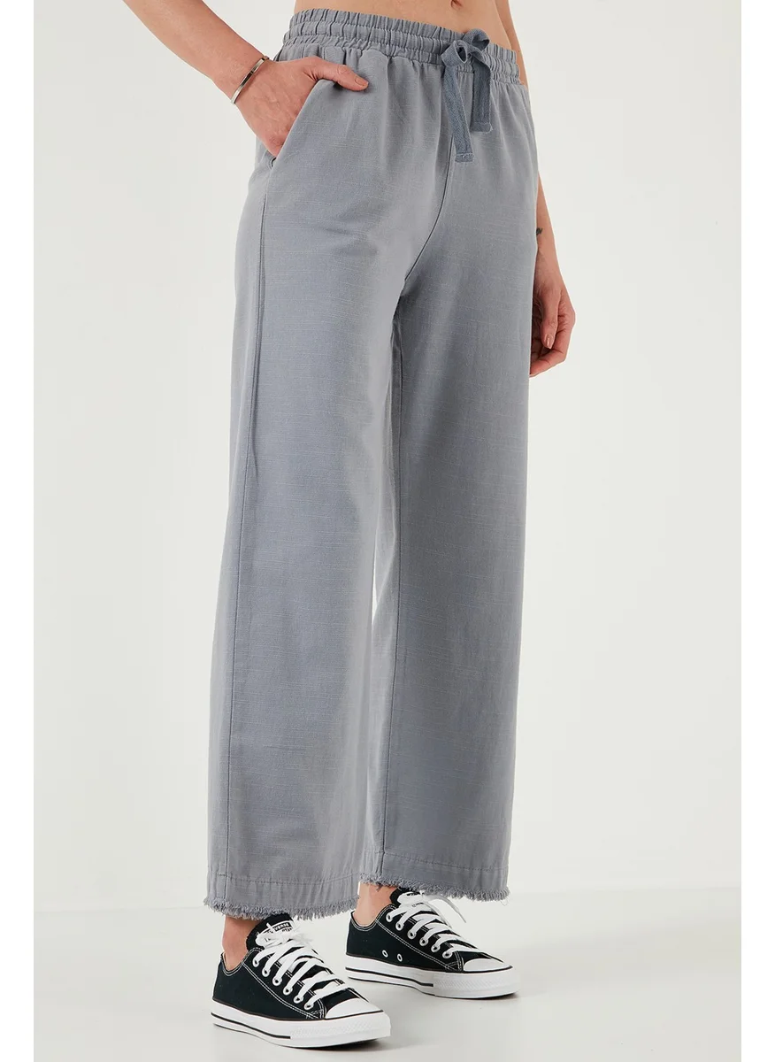 ليلا Cotton Relaxed Fit High Waist Wide Leg Pants Women's Trousers 668yp5275