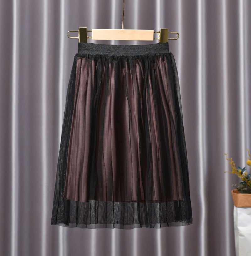Children'S Clothing 2021 Autumn New Girls' Skirt Middle And Big Children'S Double-Sided Dress Children'S Gold Velvet Pleated Skirt Autumn Skirt - Image 1