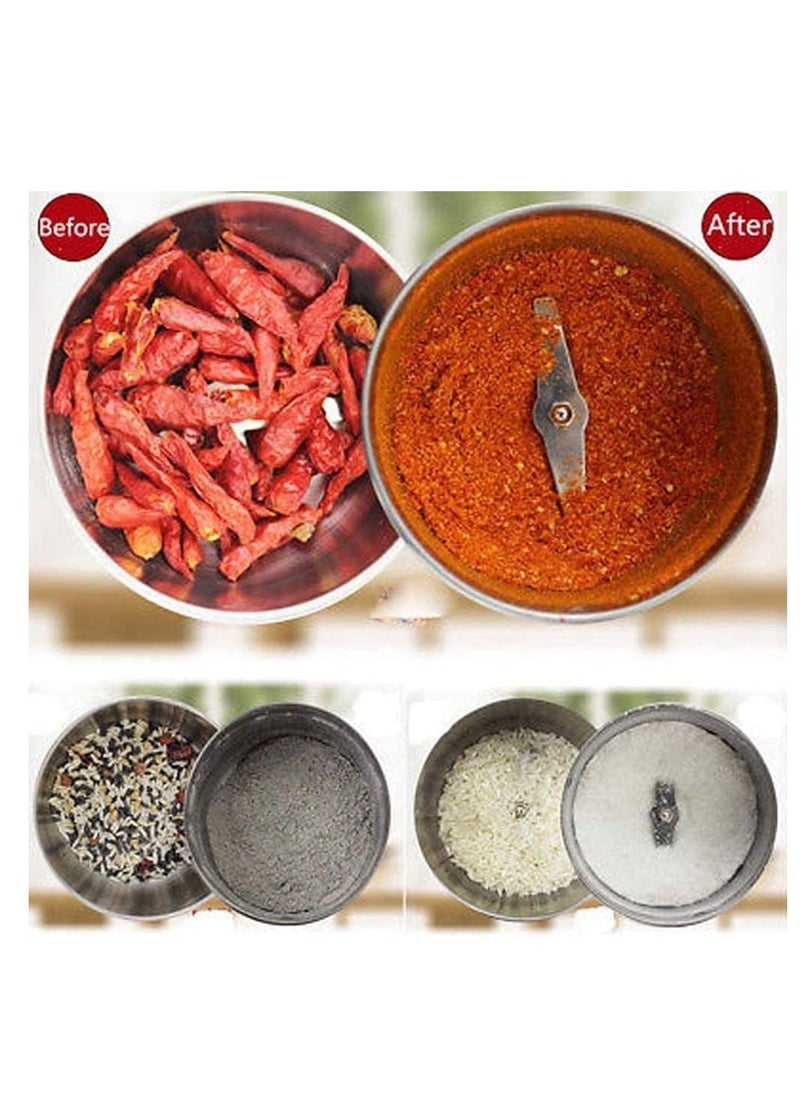 ماركة غير محددة - أداة طحن حبوب القهوة الكهربائية متعددة الأغراض من الاستانلس لطحن البذور والتوابل والأعشاب والمكسرات بقوة 150 وات - Image 1