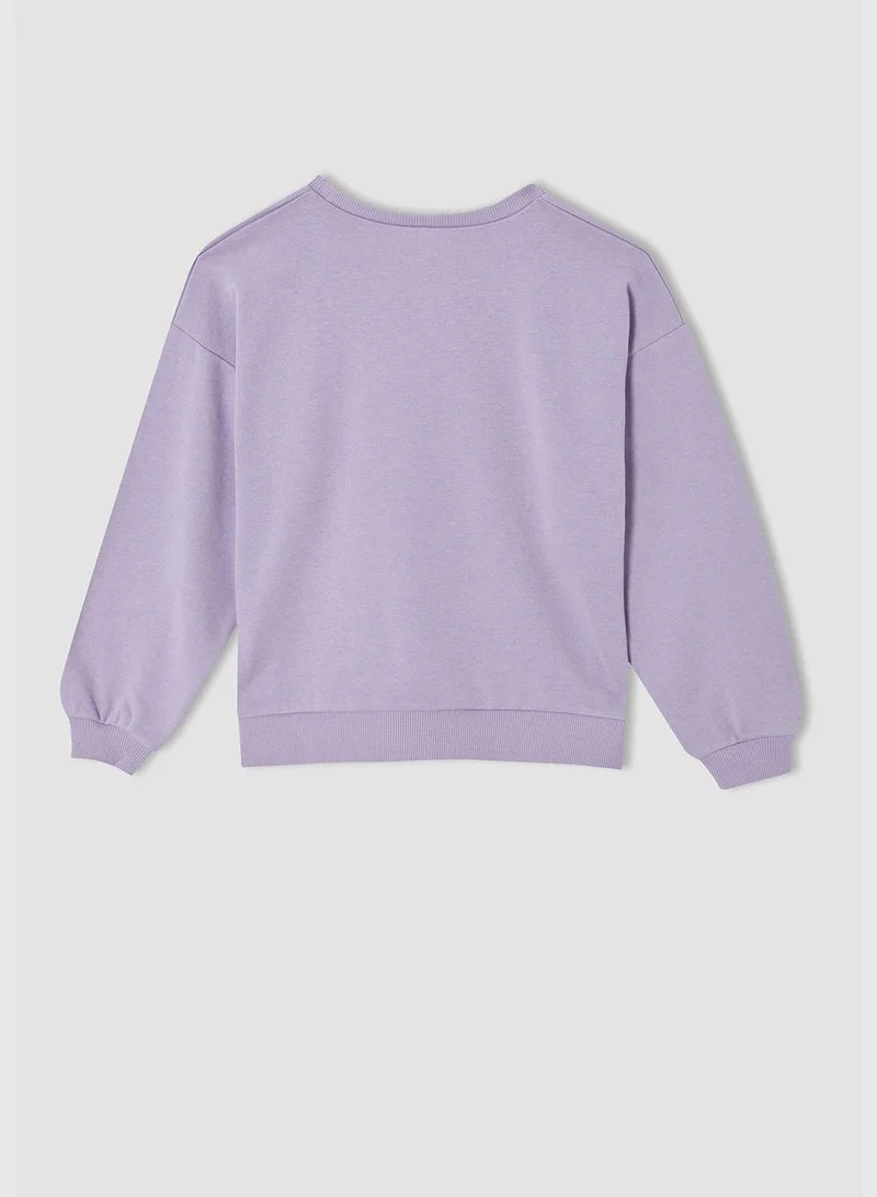 DeFacto Regular Fit Long Sleeve Text Print Sweatshirt