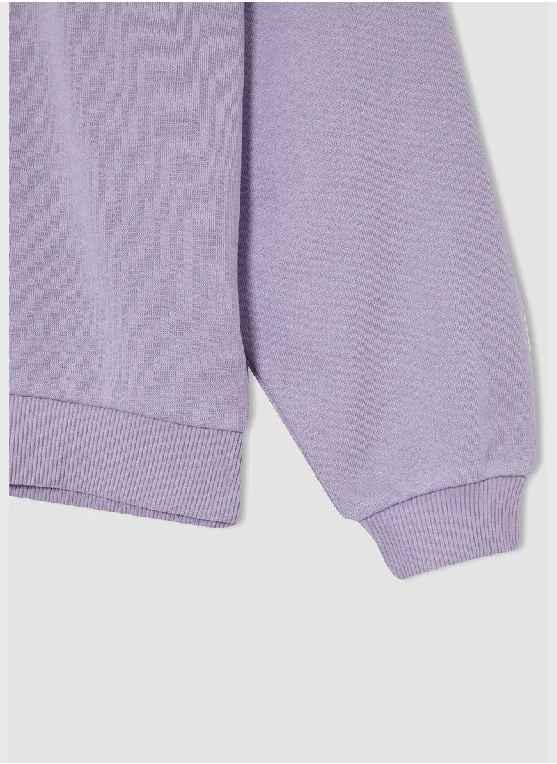 DeFacto Regular Fit Long Sleeve Text Print Sweatshirt