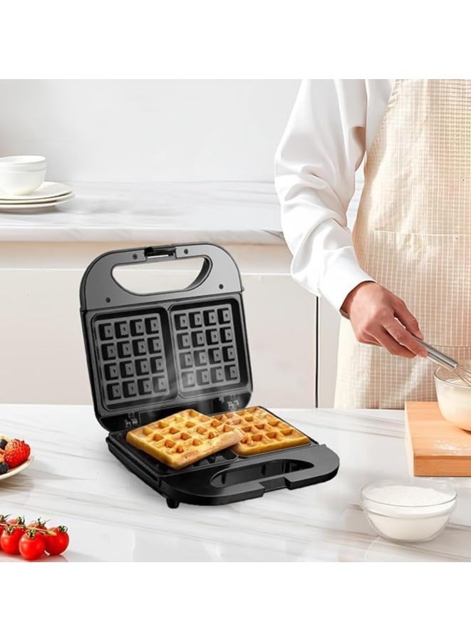 هوم جولد ماكينه صنع الوافل وش استلس ضد الكسر من هوم جولد 800 وات غير لاصقة مؤشر ضوء شبكات غير لاصقة لتنظيف سهل.- مدمج وسهل التخزين.- تسخين فعال وموحد وسريع لعمل بسكويتات الوافل المقرمشة اللذيذة في دقائق فقط.- استخدام مزدوج الجانب. يصنع 2 بسكويت وافل بلجيكي كبير _ ضمان سنة - Image 2