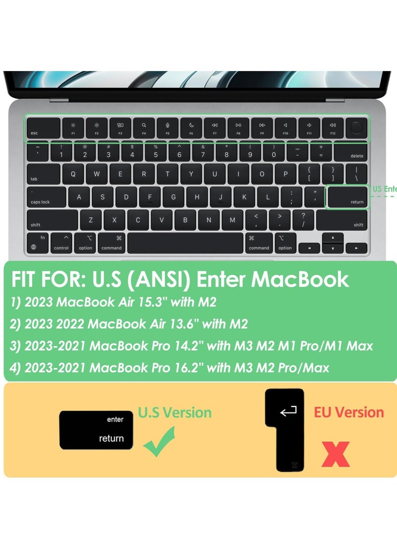 Generic - Premium Keyboard Cover for MacBook Pro 14.2- A2442  A2485 A2681 A2779 A2780 A2941 A2992 A2918 A3113 A3114  M3 M2 M1 Keyboard Protector -black - Image 1