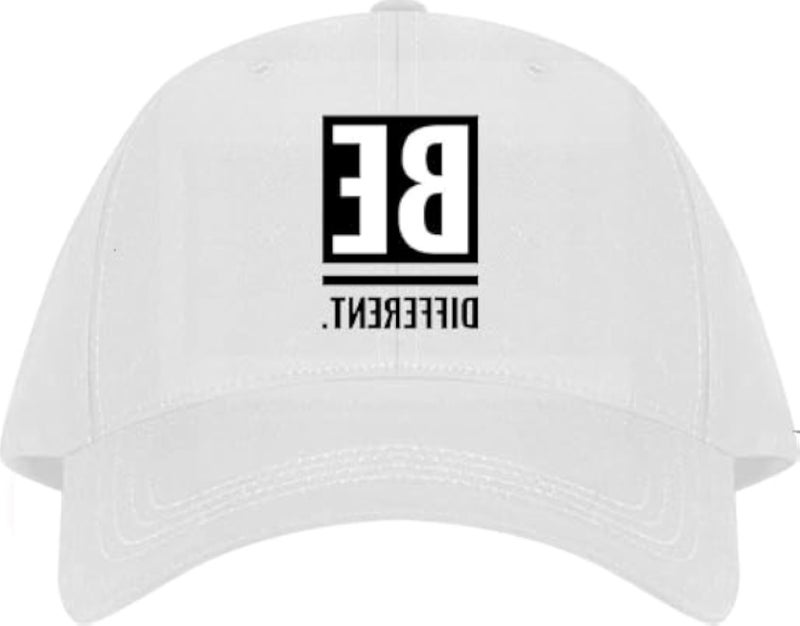 BE DIFFERENT Plain unisex baseball cap White