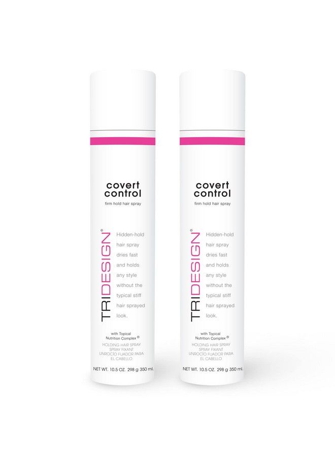 TRIDESIGN Tri Design Covert Control Hairspray For Women & Men Aerosol Hidden Control Strong Hold Hairspray Fastdrying Hair Setting Spray Hair Products For Women & Men 2 10.5Oz Hair Sprays  - Image 1