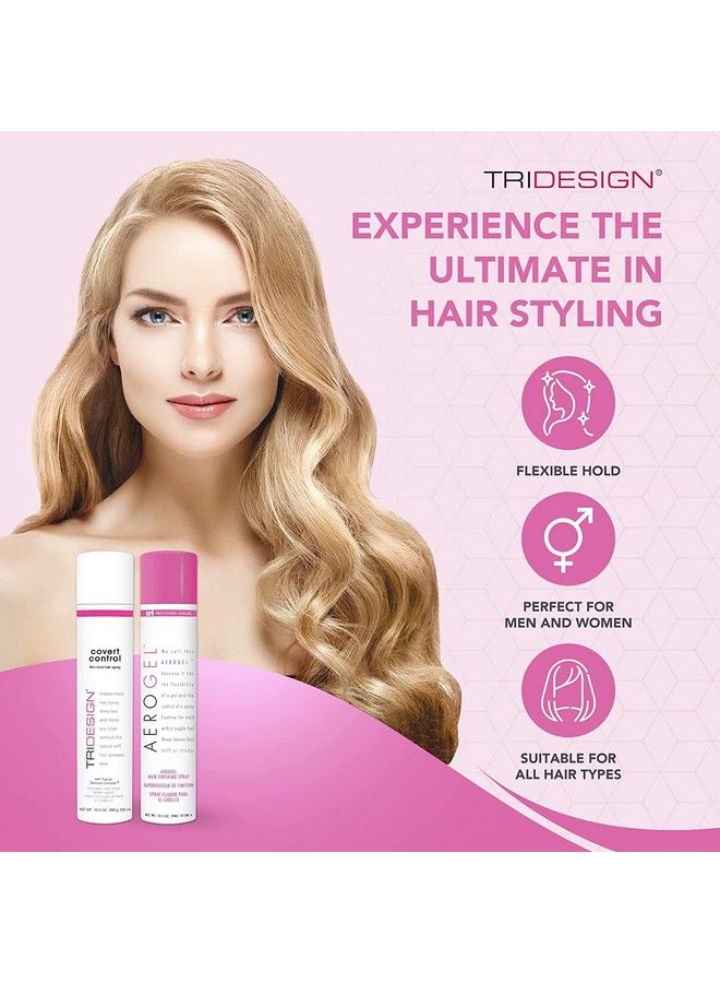 TRIDESIGN Tri Design Covert Control Hairspray For Women & Men Aerosol Hidden Control Strong Hold Hairspray Fastdrying Hair Setting Spray Hair Products For Women & Men 2 10.5Oz Hair Sprays  - Image 4
