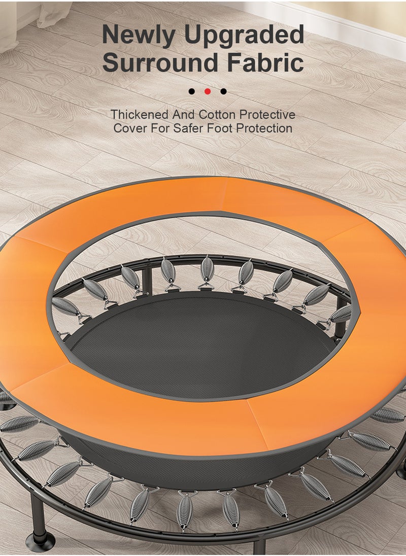 MaBaby - 40 Inches Handrail Mini Trampoline Adult Children Indoor Fitness Rebounder with Adjustable Handle - Image 1