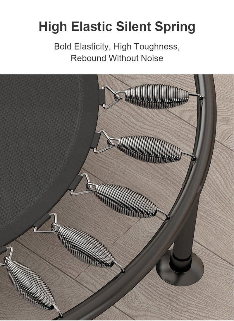 MaBaby - 40 Inches Handrail Mini Trampoline Adult Children Indoor Fitness Rebounder with Adjustable Handle - Image 1