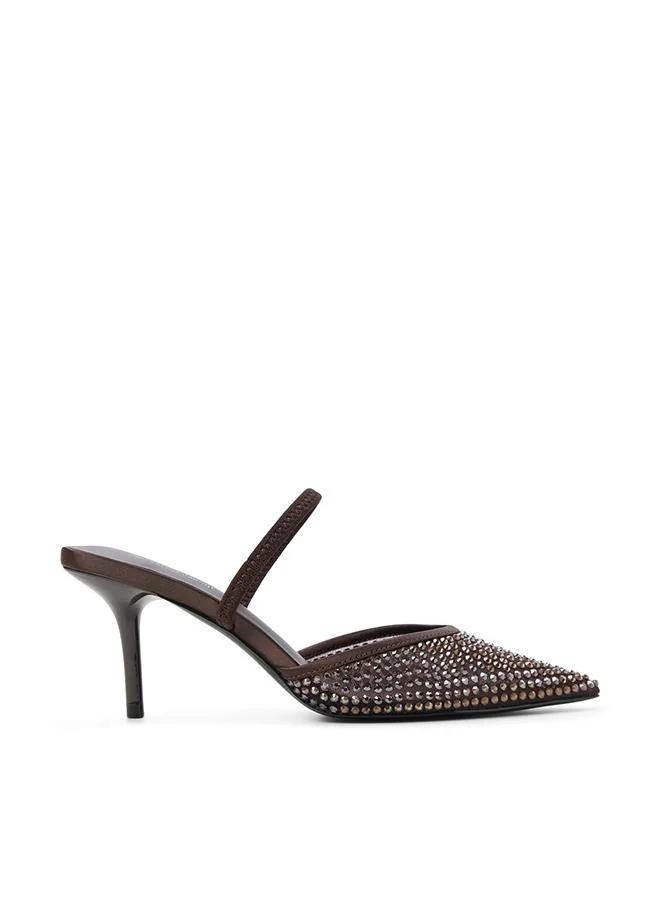 Aven Ladies Brown Heeled Shoes