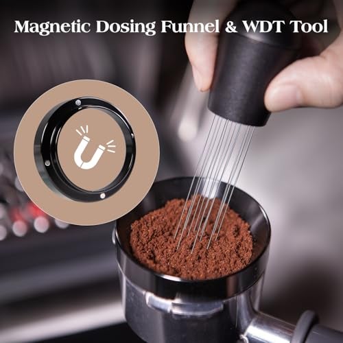 troletoi 7 PCS 58mm Espresso Accessories Kit: Espresso Tamper, Coffee Distributor, Puck Screen, Dosing Funnel and WDT Tool Espresso Machine Accessories, Professional Espresso Tools - Image 4