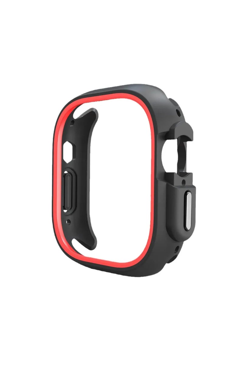 46mm-Series 10 Red Case TPU Case+Silicone Strap for Watch Band Ultra 49mm Sport Band for Iwatch Ser