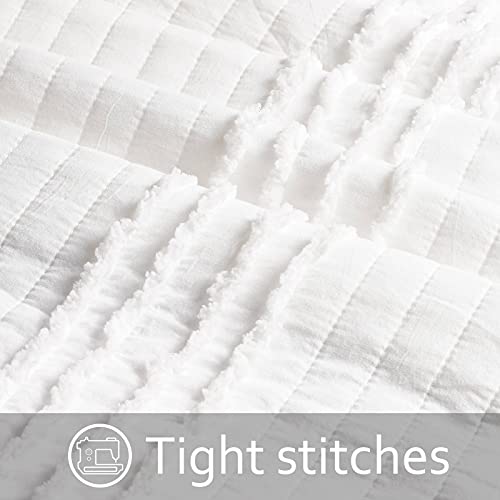 BOSOWOS Standard Size Pillow Shams Set of 2, Ultra Soft Breathable 20 x 26 Inches Pillow Case Envelope Closure, Microfiber Farmhouse Bed Pillowcases for Easy Care, White - Image 3