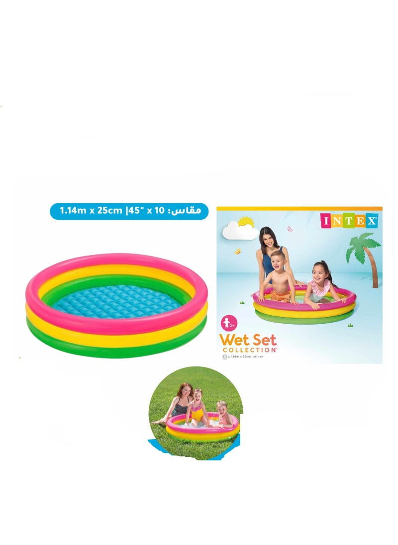 انتكس - حوض سباحة دائري صغير الحجم قابل للنفخ وقابل للحمل 114×25 سم - Image 1