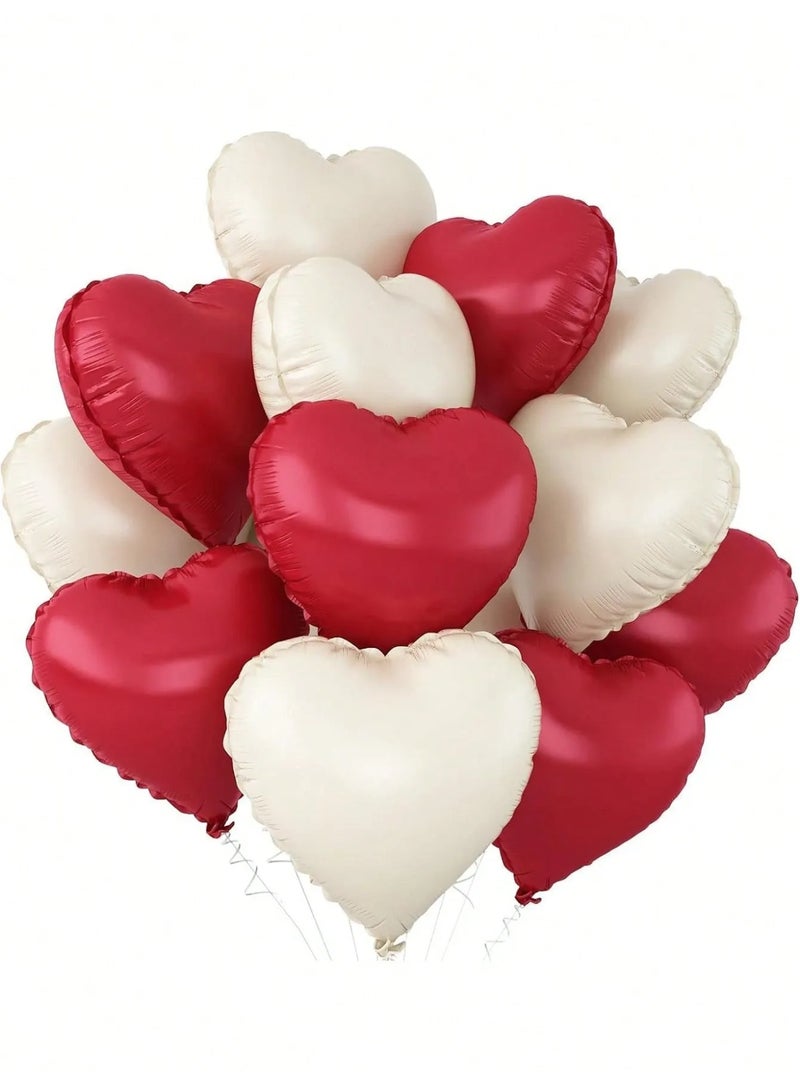 Valentine’s Day Decorations – Set of 12 Metallic Heart-Shaped Balloons Adding a Special and Romantic Touch for Valentine’s Day, Anniversaries, Engagement Parties, and All Special Occasions - Image 1
