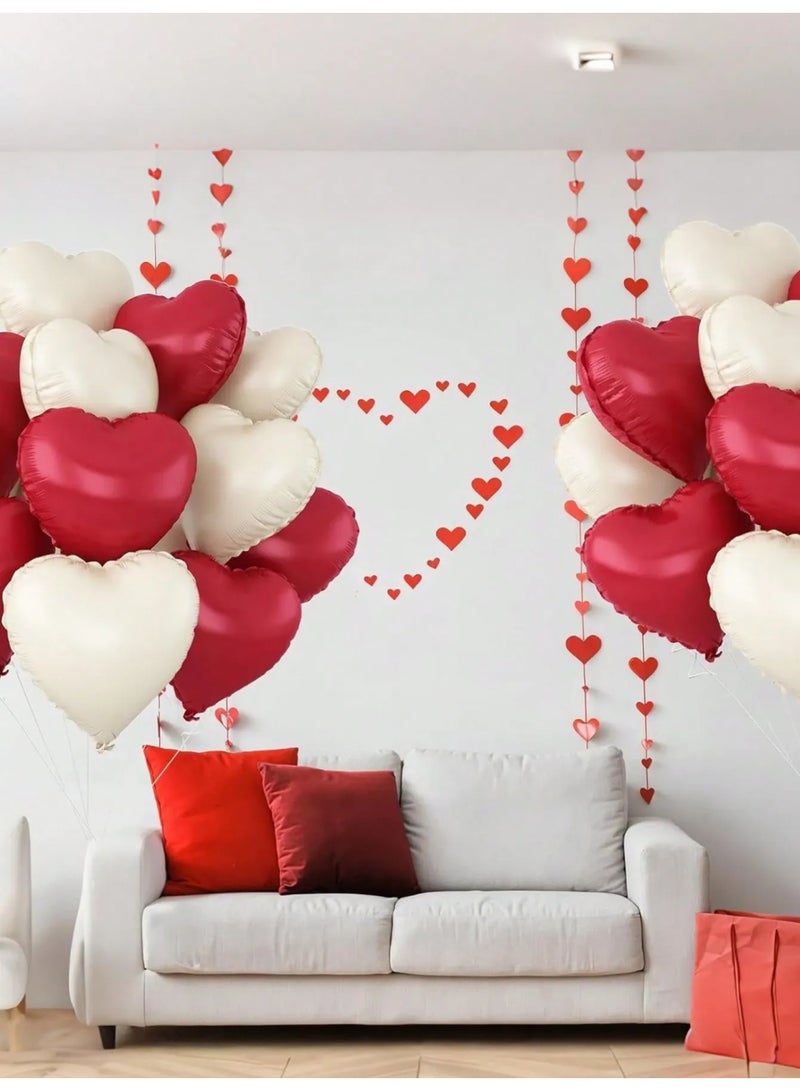 Valentine’s Day Decorations – Set of 12 Metallic Heart-Shaped Balloons Adding a Special and Romantic Touch for Valentine’s Day, Anniversaries, Engagement Parties, and All Special Occasions - Image 3