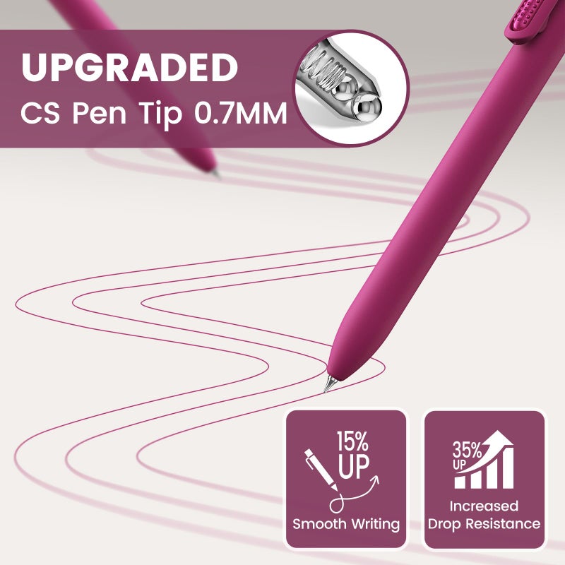 JIMMIDDA Colorful Gel Pens - 8 Pcs Colored Ink Pens Coloring | 0.7MM Smooth Writing Medium Point - Quick Drying Retractable Colored Pen for Journaling Note Taking (Vintage - 8Pcs - Image 3