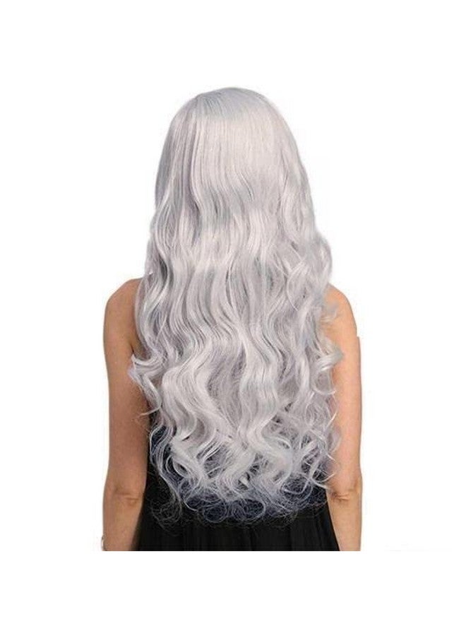 Krisah 165 grams 24 inch Wavy Long Hair Wig Accessories Artificial Hair for Cosplay/Photo Shop Party Props/Fun Hair for Dressing (White) - Image 5