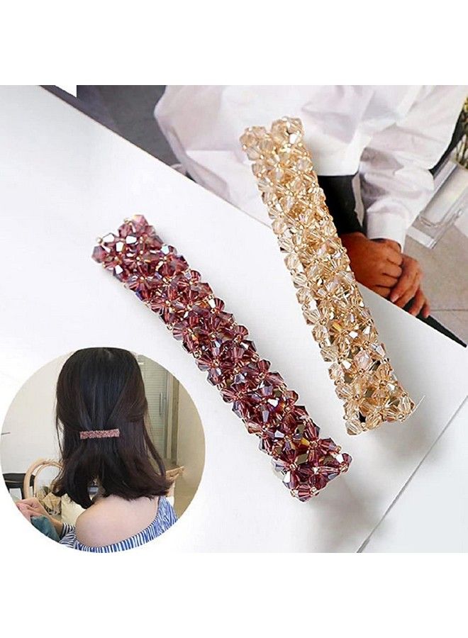 Zibuyu دبابيس شعر للنساء والفتيات مصممة لامعة مزينة بالأحجار الكريمة دبابيس شعر قوية غير قابلة للانزلاق إكسسوارات شعر أنيقة دبابيس شعر للنساء والفتيات هدايا (وردي أسود أبيض) 3 قطع - Image 4