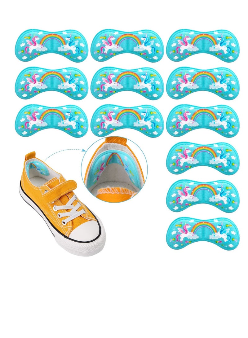 Excefore 12 PCS Unicorn Style Heel Grips for Kids, Self-Adhesive Heel Cushion Inserts, Prevent Skin Rubbing and Blister, Suitable for Toddlers Girls Boys Shoes - Image 1