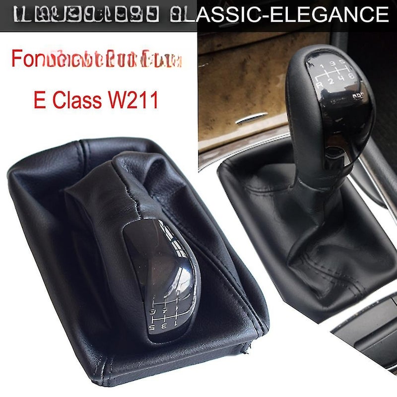 For Mercedes Benz E Class W211 S211 2002-2009 Car 6 Speed Gear Shift Stick Knob Lever With Leather Gaiter Boot Cover Case Colour: AVANTGARDE - Image 5