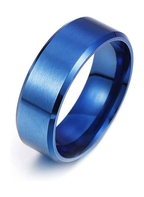 خاتم من التيتانيوم الصلب الأزرق الأمريكي 8