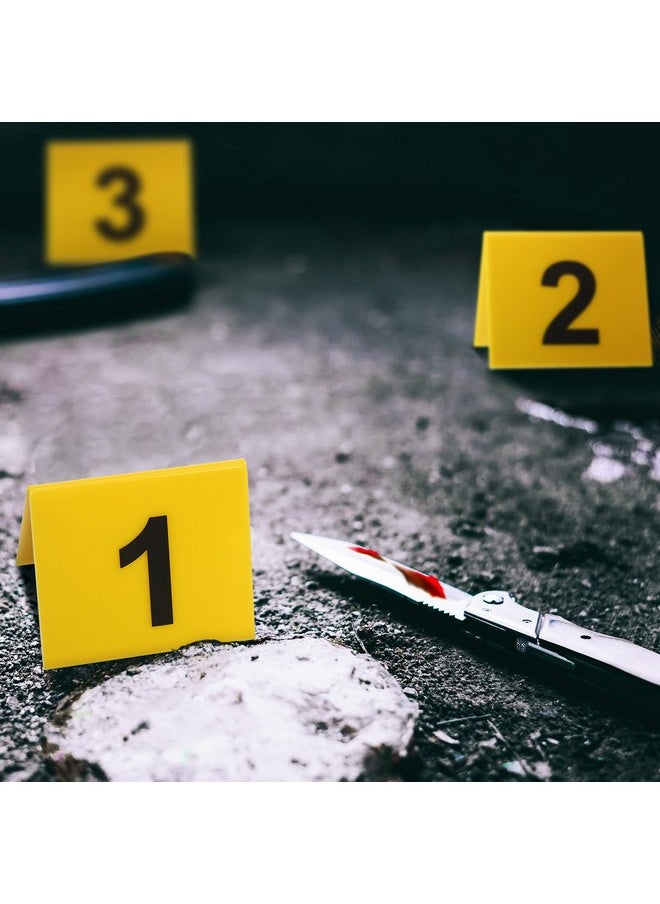 Qunclay - 30 Pack Evidence Markers Crime Scene Markers Tents Evidence Number Cards Crime Scene Decorations Party Decorations For Kids Adults Detective Clue Game Halloween Props Decoration - Image 1