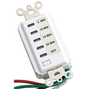 Auto Shut Off Timer for Bathroom Fan 3015105 Minute Preset Countdown White by Teklectric