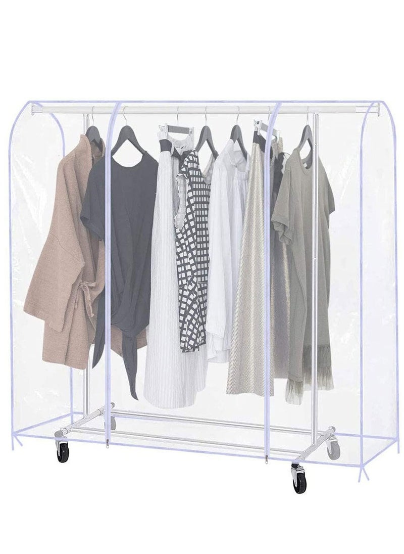 HomarKet Garment Rack Cover,Transparent Clothes Rail Cover, Garment Coat Hanger Protector Clothing Storage for Dresses, Suits, Coats, and More 180x150x50cm  - Image 1