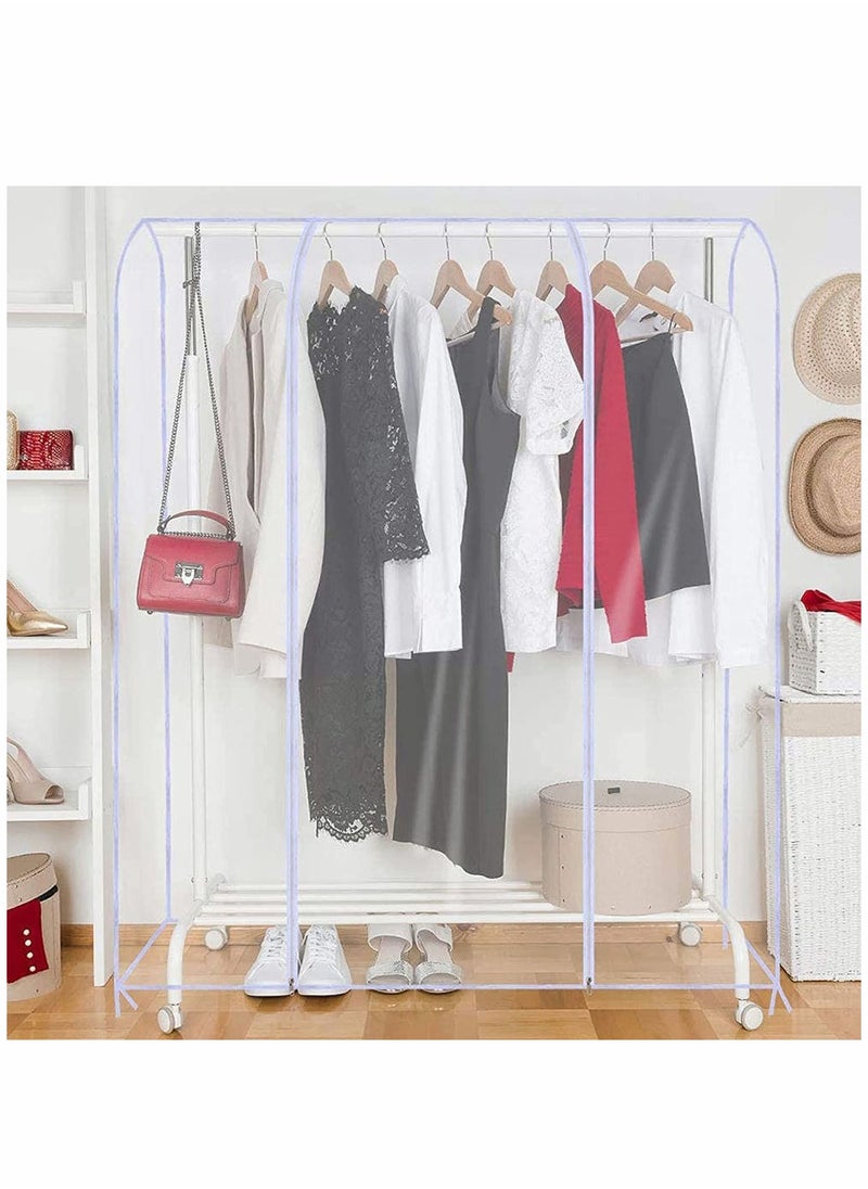 HomarKet Garment Rack Cover,Transparent Clothes Rail Cover, Garment Coat Hanger Protector Clothing Storage for Dresses, Suits, Coats, and More 180x150x50cm  - Image 2