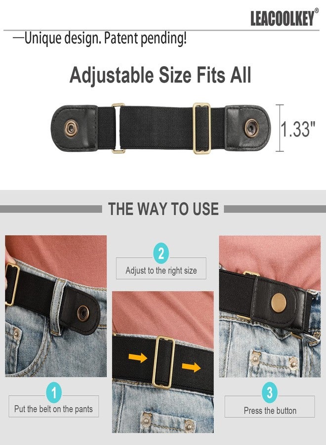 LEACOOLKEY Women Metal Skinny Belt for Dress Gold Elastic Thin Waist Belt Stretch Dress Belt, B-gold, Suit for Waist Size 26"-29" - Image 2