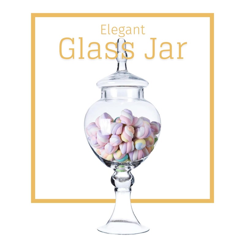 Diamond Star Elegant 16.5-Inch Tall Glass Apothecary Jar with Lid, Large Clear Candy Cookie Jar, Kitchen Storage Canister for Flour, Decor Centerpiece for Wedding, Farmhouse Home Decor - Image 5