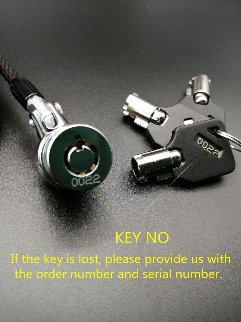 LORADAR Security Retractable Cable Lock Portable Keyed Laptop Lock 5 Keys 8Ft for Monitors, Laptops, MacBooks, Tablets, iPad,Mac mini,(5 Pack Keyed Alike) - Image 3