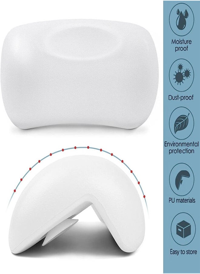 SPA Bath Pillow Non-slip Bathtub Headrest Soft Waterproof Bath Pillows with Suction Cups Easy To Clean Bathroom Accessories (Color : White)
