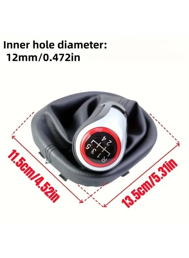 6 Speed Black Faux Leather Gear Shift Knob For VW Touran 2003-2010 CADDY 2004-2009 - Image 2