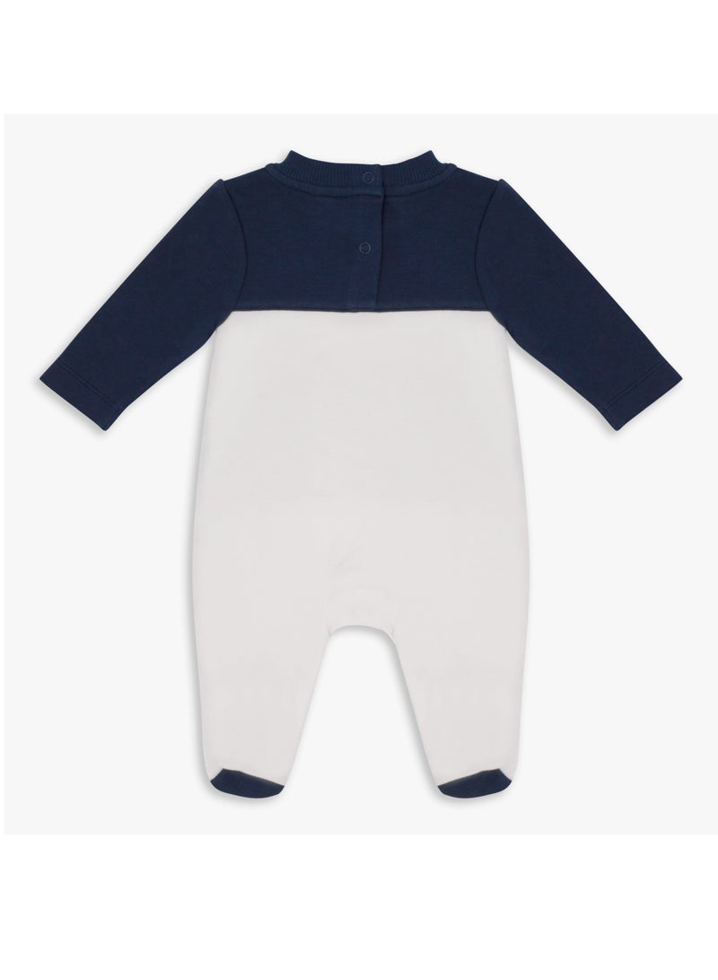 Moon بدلة نوم قمر 100% قطن 1-3 أشهر زرقاء - رياضية بحرية - Image 2