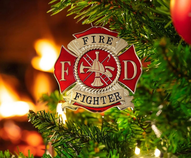 Allied Flag Firefighter Heroes Series Holiday Ornament - Officially Licensed Firefighter Medallion - Die Cast Metal - Image 3