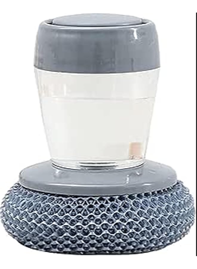 PROMASS Kitchen Soap Dispensing Palm Brush Household Kitchen Washing Dish Brush Soap Pot Utensils with Dispenser Cleaning Tools Steel Wool Dish Cleaner For Kitchen With Soap Dispensing Palm Brush - Image 1
