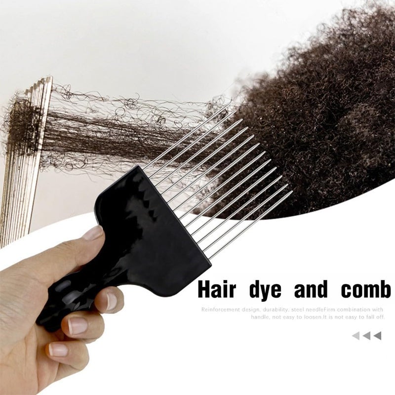 ALKAYAN 1 Piece Afro Metal Comb Afro Pick Comb Hairdressing Comb Hair Brush, Wide Too... - Image 4