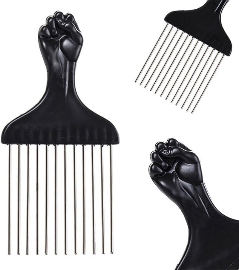 ALKAYAN 1 Piece Afro Metal Comb Afro Pick Comb Hairdressing Comb Hair Brush, Wide Too... - Image 5