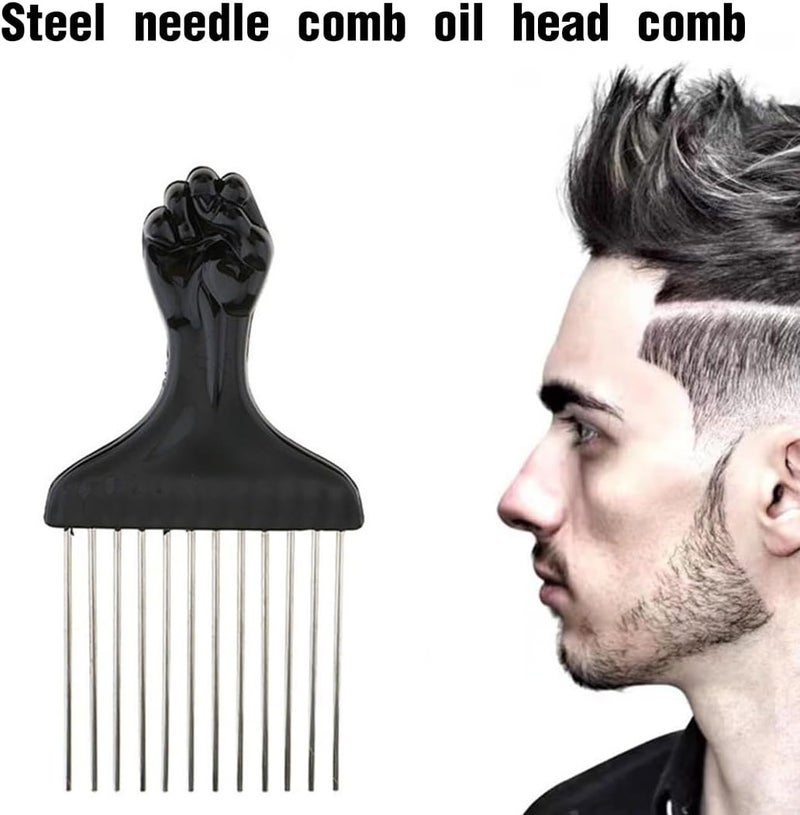 ALKAYAN 1 Piece Afro Metal Comb Afro Pick Comb Hairdressing Comb Hair Brush, Wide Too... - Image 3