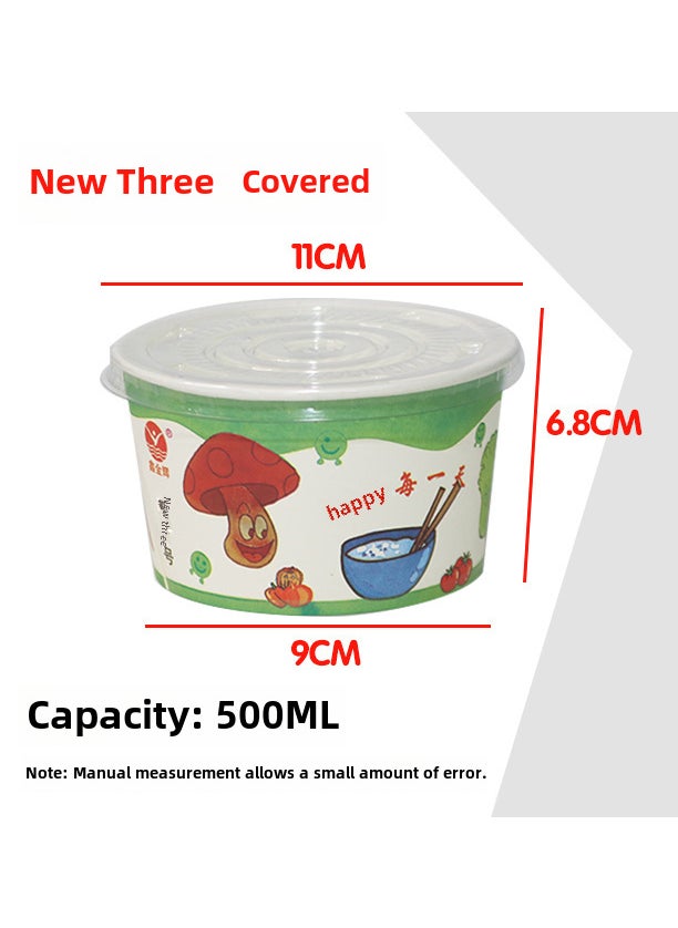 Generic - Disposable Paper Bowl Takeout Container SetNew No. 3 500 size {660 only} with lid New No. 3 500 size {660 only} with lid - Image 1