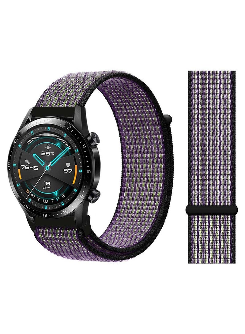 NIBEMINENT Nylon Loop Replacement Band 22mm For Huawei Watch GT 2 46mm Desert Sand