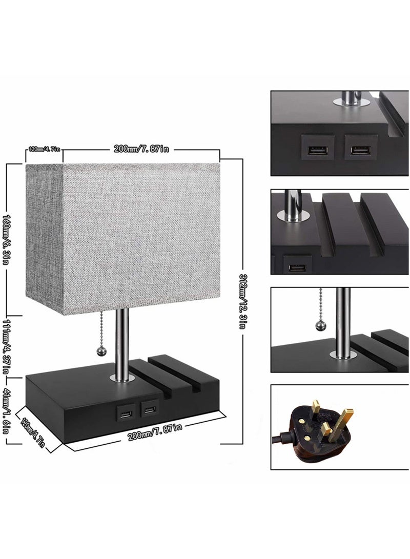 Sharpdo Creative Retro Style USB Charging Cloth Cover Desk Lamp Table Lamp - Image 3