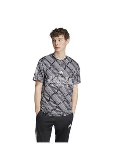 Adidas Adidas U Hot Aop Tee Black Training T-Shirts For Unisex Xs  - Image 2