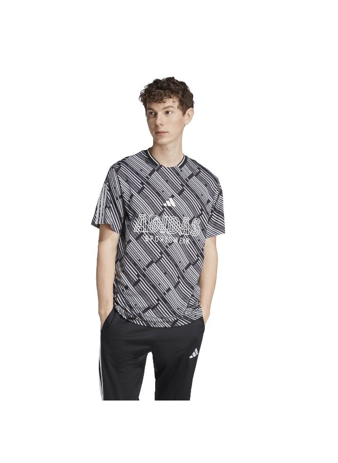 Adidas Adidas U Hot Aop Tee Black Training T-Shirts For Unisex Xs  - Image 2