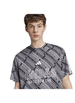 Adidas Adidas U Hot Aop Tee Black Training T-Shirts For Unisex Xs  - Image 5