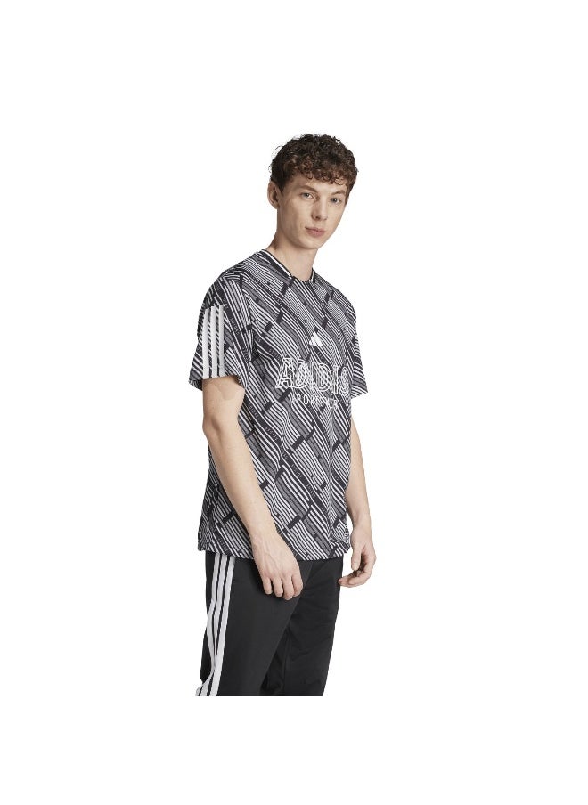 Adidas Adidas U Hot Aop Tee Black Training T-Shirts For Unisex Xs  - Image 4
